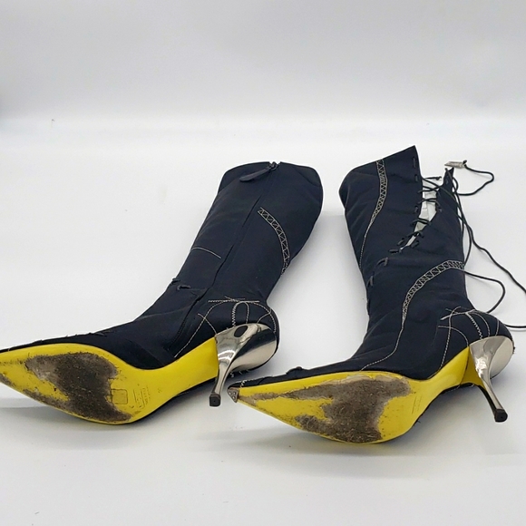 GIUSEPPE ZANOTTI SIZE 39 COLOR BLACK SILK FABRIC 100% AUTHENTIC USED ITEM - Picture 6 of 10